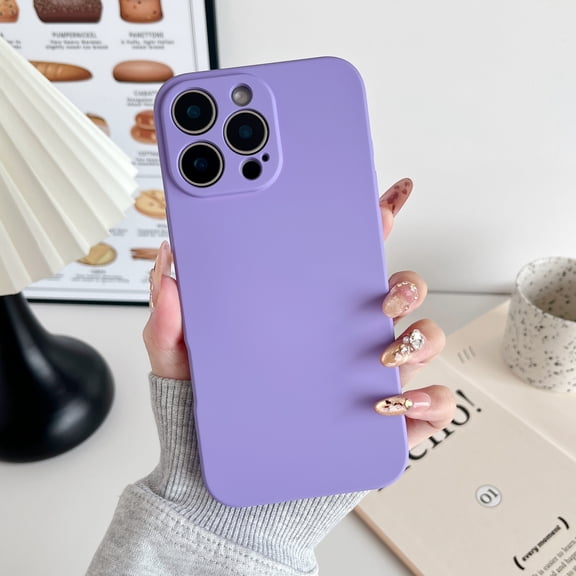Compatible for iPhone 16 Pro Case, TPU Silicone Phone Case, Full Protective Cover with Anti-Scratch Soft Microfiber Lining, Anti-Drop Shockproof Slim Phone Case for iPhone 16 Pro, Lavender