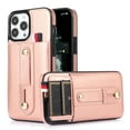 thumbnail image 1 of Compatible with iPhone 16 Pro Case Wallet with Slide Credit Card Holder, Flip Premium PU Leather Hidden Kickstand Classic Retro Heavy Duty Protective Cover for iPhone 16 Pro,Rosegold, 1 of 8