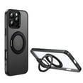 thumbnail image 1 of Compatible With iPhone 16 Pro Magnetic Phone Case,Built-in Rotatable Ring Kickstand,Support Mag-Safe,Shockproof Anti-fall Rugged Frosted Translucent Skin-Feel Phone Case Cover,Black, 1 of 7