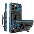 thumbnail image 1 of Compatible with iPhone 16 Pro Max Back Case, 360 Rotating Removable Belt Clip & Hidden Kickstand & Hard PC + Soft TPU & Anti-fall & Shock Absorption Phone Case for iPhone 16 Pro Max, Blue, 1 of 10