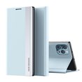 thumbnail image 1 of Compatible with iPhone 16 Pro Max, Built-in invisible Stand, Full Protection Shockproof Thin Magnetic Luxury PC Plating + PU Leather Slim Fit Smart Case for iPhone 16 Pro Max,Lightblue, 1 of 9