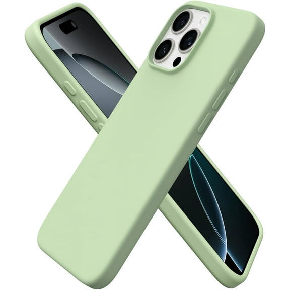Compatible with iPhone 16 Pro Max Case 6.9", Slim Liquid Silicone 3 Layers Soft Gel Rubber Shockproof Protective Case with Anti-Scratch Microfiber Lining-Matcha