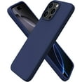 thumbnail image 1 of Compatible with iPhone 16 Pro Max Case 6.9", Slim Liquid Silicone 3 Layers Soft Gel Rubber Shockproof Protective Case with Anti-Scratch Microfiber Lining-Navy Blue, 1 of 13