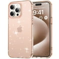 thumbnail image 1 of Compatible with iPhone 16 Pro Max Case Clear Glitter, Anti-Yellow Shockproof Protective Phone Case, Ultra Slim Transparent Anti-Scratch TPU Bumper Cover for iPhone 16 Pro Max, Gold, 1 of 7