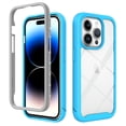 thumbnail image 1 of Compatible with iPhone 16 Pro Max Case Clear, Heavy Duty Dual Layer Shockproof Protection Transparent Women Men [Never Yellowing] [Military Grade Anti-Drop] Hard PC Back Phone Cover,Blue, 1 of 7