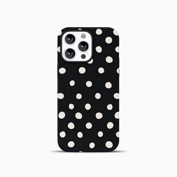 Compatible with iPhone 16 Pro Max Case with Cute Fashion Polka Dot Aesthetics Design Simple Case for Soft TPU Slim Protection Case for iPhone 16 Pro Max-Black