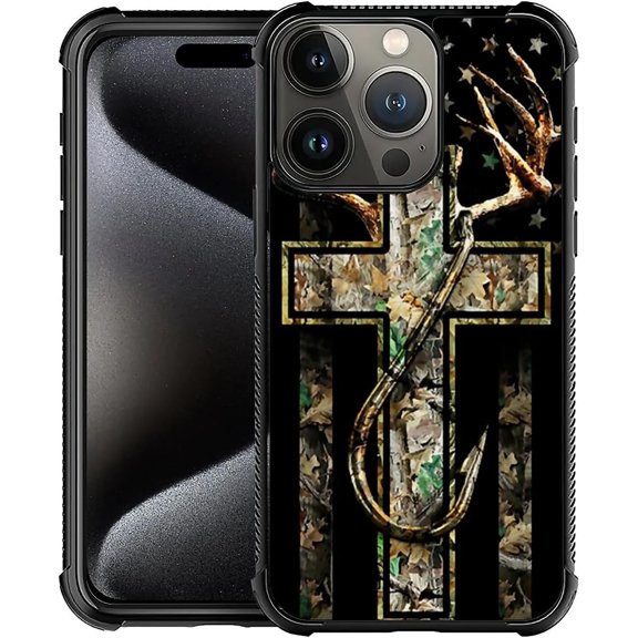 Compatible with iPhone 16 Pro Max Case, Forest Antler Flag Phone Cover for Men/Women, Soft TPU Anti-Skid Thread and Four Corner Anti-Collision Protection Case Compatible with iPhone 16 Pro Max