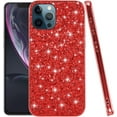 thumbnail image 1 of Compatible with iPhone 16 Pro Max Case Glitter Shockproof, iPhone 16 Pro Max Phone Case Bling Sparkly TPU and PC Silicone Shiny Girl Women Thin Protective Cover (Red), 1 of 7