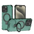 thumbnail image 1 of Compatible with iPhone 16 Pro Max Case, Slim Soft TPU Hard PC Phone Cases Fit for iPhone 16 Pro Max Compatible with MagSafe Magnetic Function Rotating Ring Kickstand Stand Matte Case, Green, 1 of 11