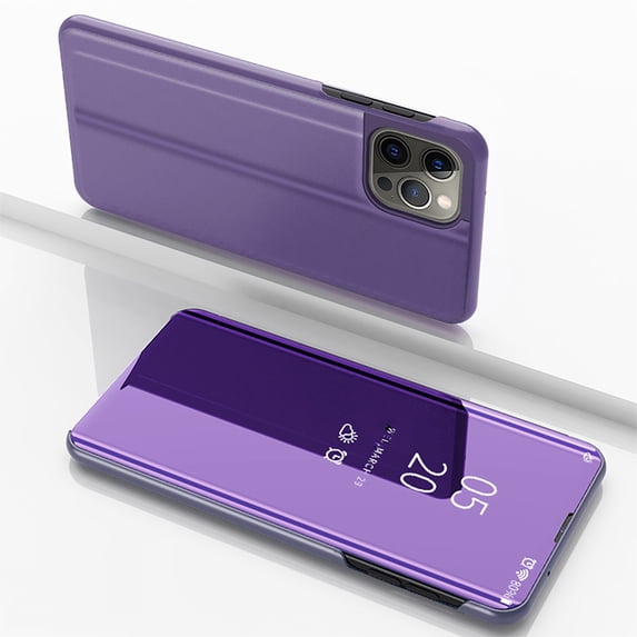 Compatible with iPhone 16 Pro Max Case for Women Luxury Clear View Flip Plating Mirror Makeup Glitter Case Shockproof Full 360 Body Protective Case Compatible with iPhone 16 Pro Max Mirror,
Purple