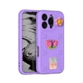 thumbnail image 1 of Compatible with iPhone 16 Pro Max Kids Boys Girls Skin Friendly Case, Cute 3D Bowknot Butterfly Floral Bee Cartoon Design Soft Silicone Shockproof Protective Drop-resistance Stylish Cover, Purple, 1 of 6
