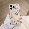 thumbnail image 1 of Compatible with iPhone 16 Pro Max Magnetic Matte Translucent Case [Luxury Shockproof MagSafe Case] [Cute Flower Pattern Hard Back Matte Cover] iPhone 16 Pro Max Floral Case for Women Girls, H, 1 of 13