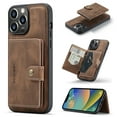 thumbnail image 1 of Compatible for iPhone 16 Pro Max Magsafe 2 in 1 Detachable Wallet Case Card Holder Women Men,Magnetic PU Leather RFID Blocking Flip Kickstand Credit Slots For iPhone 16 Pro Max,Brown, 1 of 8