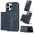 thumbnail image 1 of Compatible With iPhone 16 Pro Max PU Leather Wallet Phone Case,Magnetic Detachable Card Bag,Flip Kickstand Credit Slots,Shockproof Anti-fall Rugged Phone Case Cover For Women Men,Blue, 1 of 11