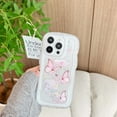 thumbnail image 1 of Compatible with iPhone 16 Pro Max Phone Case,Glitter Bling Shiny Star Sequin Butterfly Printing,Matte Cute Curly Wavy Frame,Shockproof Anti-fall Soft TPU Aesthetic Clear Phone Case,White, 1 of 11