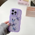 thumbnail image 1 of Compatible with iPhone 16 Pro Max Phone Case,Glitter Bling Shiny Star Sequin Butterfly Printing,Matte Cute Curly Wavy Frame,Shockproof Anti-fall Soft TPU Aesthetic Clear Phone Case,Purple, 1 of 11
