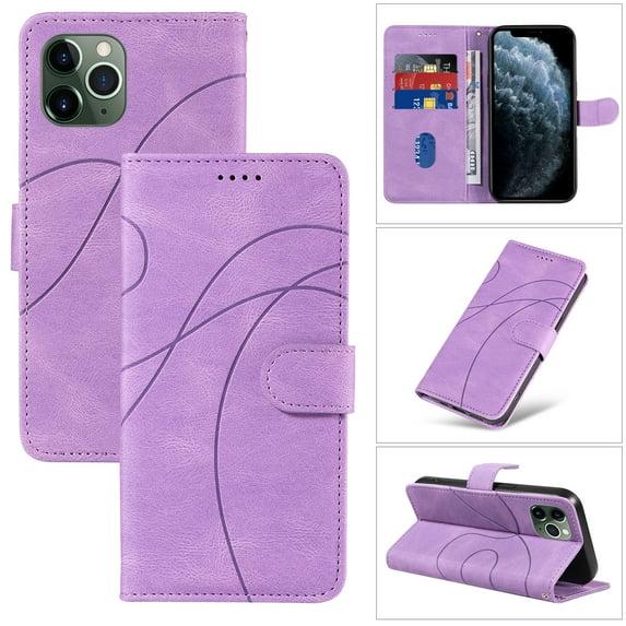 Compatible with iPhone 16 Pro Max Wallet Case, Protective Vintage Premium PU Leather Flip with Card Holders Kickstand & Wrist Strap Folio Case Cover for Men Women for iPhone 16 Pro Max, Purple