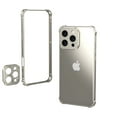 thumbnail image 1 of Compatible with iPhone 16 Pro Metal Bumper Phone Case,With Camer Lens Protector,Raised Edge Protection,Shockproof Anti-fall Protection Non-slip Rugged Frame No-Back Phone Case,Titanium, 1 of 9