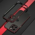 thumbnail image 1 of Compatible with iPhone 16 Pro Metal Frame + Metal Camera Cover, Anti-drop Anti-fall Shockproof Heat Dissipation Luxury Aluminum Alloy, No Back, for iPhone 16 Pro, Red+Black, 1 of 12