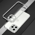 thumbnail image 1 of Compatible with iPhone 16 Pro Metal Frame + Metal Camera Cover, Anti-drop Anti-fall Shockproof Heat Dissipation Luxury Aluminum Alloy, No Back, for iPhone 16 Pro, Silver, 1 of 12