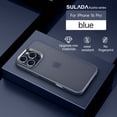 thumbnail image 1 of Compatible With iPhone 16 Pro Phone Case,Frosted Translucent,Metal Button Design,Shockproof Rugged Drop-proof Anti-fall Ultra Slim Thin Fit Phone Case Cover For iPhone 16 Pro,Darkblue, 1 of 7