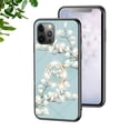 thumbnail image 1 of Compatible with iPhone 16 Pro Rotatable Ring Stand with Bling Glitter Diamond, Printed Case Fashion Luxury Flower Floral Pattern Slim Cover for iPhone 16 Pro 6.3 inch 2024, Gardenias, 1 of 8