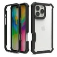 thumbnail image 1 of Compatible With iPhone 16 Pro Rugged Clear Phone Case,2-in-1 Heavy Duty Designing,Shokcproof Rugged Anti-fall Protective Transparent Two-color Design Thin Fit Phone Case Cover,Black, 1 of 7