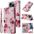 thumbnail image 1 of Compatible with iPhone 16 Pro Wallet Case, Marble Pattern PU Leather Flip Cover with Card Holder Kickstand, Shockproof Protective Phone Case for iPhone 16 Pro, Rosegold, 1 of 8