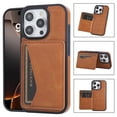 thumbnail image 1 of Compatible with iPhone 16 Pro Wallet Phone Case,PU Leather Back Flip Kickstand,With Card Slots,Durable Shockproof Rugged Ultra SLim Phone Case Cover Fit for iPhone 16 Pro,Brown, 1 of 6