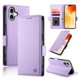 thumbnail image 1 of Compatible with iPhone 16 Wallet Case, Classic PU Leather Flip Folio Case with Card Holders Kickstand [Shockproof TPU Inner Shell] Phone Cover for iPhone 16, Purple, 1 of 7