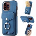 thumbnail image 1 of Compatible with iPhone 16 Wallet Case with Credit Card Holder, 360° Rotation Ring Holder Stand, Back Flip Premium Leather Shockproof Cover for iPhone 16,Blue, 1 of 14