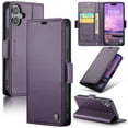 thumbnail image 1 of Compatible with iPhone 16 Wallet Case, PU Leather Flip Case with Card Holders RFID Blocking Stand [Shockproof TPU Inner Shell] Phone Cover for iPhone 16, Purple, 1 of 11