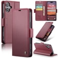thumbnail image 1 of Compatible with iPhone 16 Wallet Case, PU Leather Flip Case with Card Holders RFID Blocking Stand [Shockproof TPU Inner Shell] Phone Cover for iPhone 16, Wine, 1 of 11
