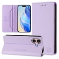 thumbnail image 1 of Compatible with iPhone 16 Wallet Case, PU Leather Flip Case with RFID Blocking Card Slots, Kickstand Slim Fit Magnetic Wireless Charging Phone Cover for iPhone 16, Purple, 1 of 11
