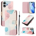 thumbnail image 1 of Compatible for iPhone 16 Wallet Case, Painting Pattern Premium PU Leather [Credit Card Holder] [Wrist Strap] Flip Stand Feature Purse Case Full Body Protective Pattern Phone Cover, Graffiti, 1 of 17