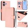 thumbnail image 1 of Compatible with iPhone 16 Wallet Case with RFID Blocking Credit Card Holder, PU Leather Folio Flip Kickstand Protective Shockproof Anti-fall Phone Case Cover Women Men,Pink, 1 of 11