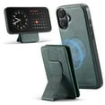 thumbnail image 1 of Compatible for iPhone 16 Wallet Case,[Support MagSafe Wireless Charging] Back Flip Magnetic Leather Phone Cover with Detachable RFID Blocking Card Holder For iPhone 16,Green, 1 of 12