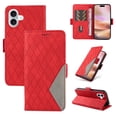 thumbnail image 1 of Compatible with iPhone 16 Wallet Flip Case, Classic PU Leather Shockproof Protective for Men Women Card Slots Kickstand Magnetic Closure Phone Case Cover for iPhone 16, Red, 1 of 9