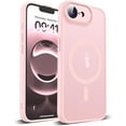 thumbnail image 1 of Compatible with iPhone 16E Case with Built-in Camera Lens Protector Translucent Magnetic iPhone 16E Phone Case 6.1" [Compatible with Mag-Safe][Great Grip Feeling], Pink, 1 of 13