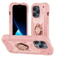 thumbnail image 1 of Compatible with iPhone 16e Case, with 360° Rotate Ring Stand, Military Grade Drop Protection Full Body Rugged Heavy Duty Case 3 in 1 Protective Cover for iPhone 16e, Rosegold, 1 of 6