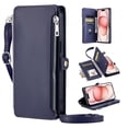 thumbnail image 1 of Compatible with iPhone 16e Case Wallet with Card Holder for Women Men, PU Leather Magnetic Snap Flip Zipper Wrist Strap and Crossbody Strap Stand Phone Case for iPhone 16e, Darkblue, 1 of 9