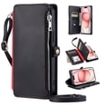 thumbnail image 1 of Compatible with iPhone 16e Case Wallet with Card Holder for Women Men, PU Leather Magnetic Snap Flip Zipper Wrist Strap and Crossbody Strap Stand Phone Case for iPhone 16e, Black, 1 of 11