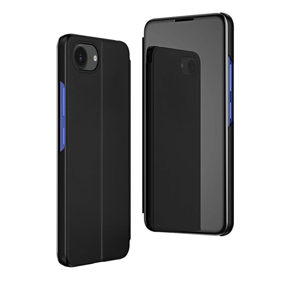 Compatible with iPhone 16e Case for Women Luxury Clear View Flip Plating Mirror Makeup Glitter Case Shockproof Full 360 Body Protective Case Compatible with iPhone 16e Mirror,
Black