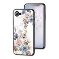 thumbnail image 1 of Compatible with iPhone 17e 16e Rotatable Ring Stand with Bling Glitter Diamond, Printed Case Fashion Luxury Flower Floral Pattern Slim Cover for iPhone 17e 16e 6.1 inch,White Flower Bush, 1 of 8