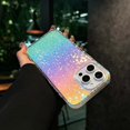 thumbnail image 1 of Compatible With iPhone 16e Transparent Colored Plating Diamond Pattern Case, Luxury Bling Glitter Protective Bumper Hard PC &TPU Shockproof Anti-fall Rugged Phone Cover Case for Women Girl,B, 1 of 7