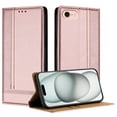 thumbnail image 1 of Compatible for iPhone 16e Wallet Case, PU Leather Folio Flip Protective Case with Credit Card Holder, Kickstand, Shockproof Cover Women Men for iPhone 16e, Rosegold, 1 of 6