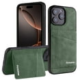 thumbnail image 1 of Compatible with iPhone 16e Wallet Case, PU Leather Kickstand Card Slots Case, Classic Business Durable Shockproof Protective Phone Cover for iPhone 16e, RFID Blocking, Green, 1 of 8