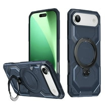 Compatible WIth iPhone 17 Air Phone Case,With Contractile Ring Kickstand,Support Mag-Safe,Military Grade Shockproof Anti-fall Anti-Scratch Rugged Heavy Duty Phone Case Cover,Darkblue