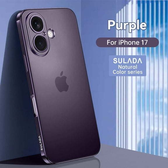 Compatible with iPhone 17 Case Clear [Anti-Yellowing][Military-Grade Protection] Transparent Clear Crystal Shockproof Slim Phone Case Wireless Charging For iPhone 17,Purple