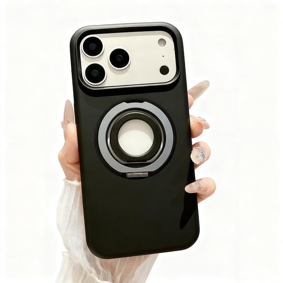 Compatible for iPhone 17 Case with Invisible Ring Kickstand & Finger Ring Holder, Rugged Phone Case for iPhone 17 [Compatible with Mag-Safe] Great Ring Grip, Black